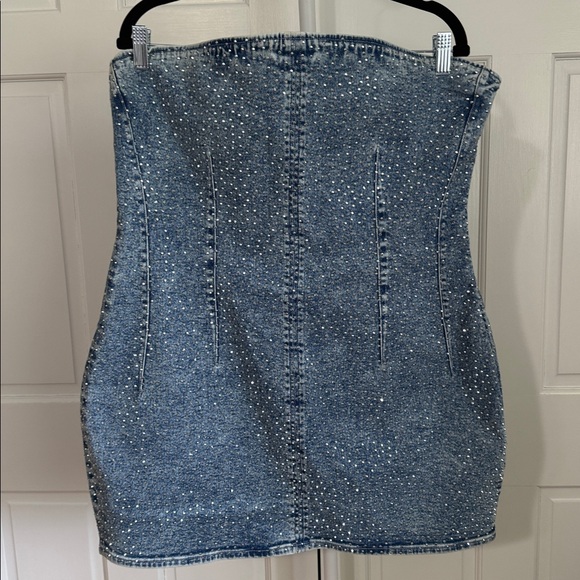 NWOT Good America  Denim Studded Rhinestone Dress Size 2X - Picture 4 of 4
